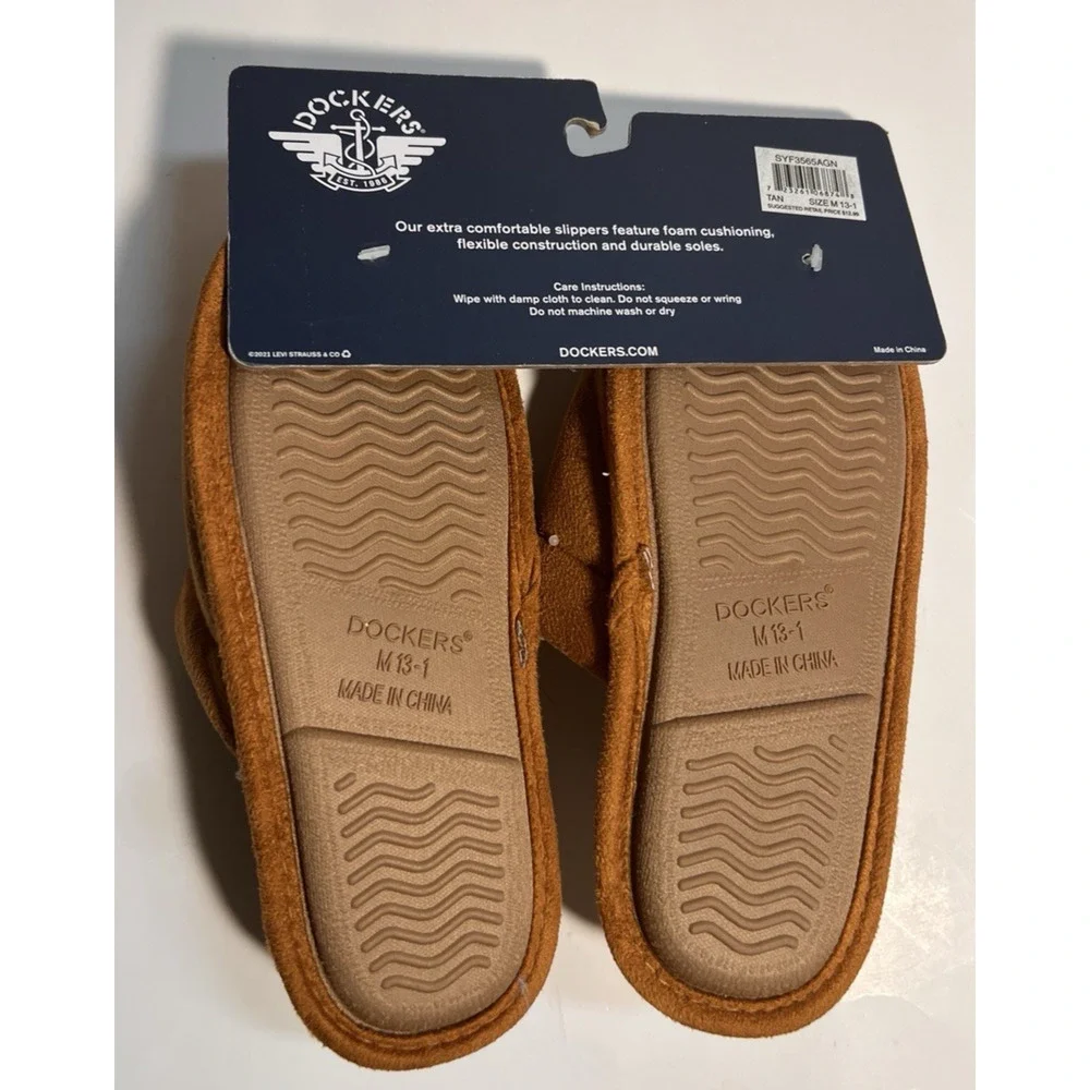 Dockers Youth Brown Slippers Size M(Youth 13-1)/ New
